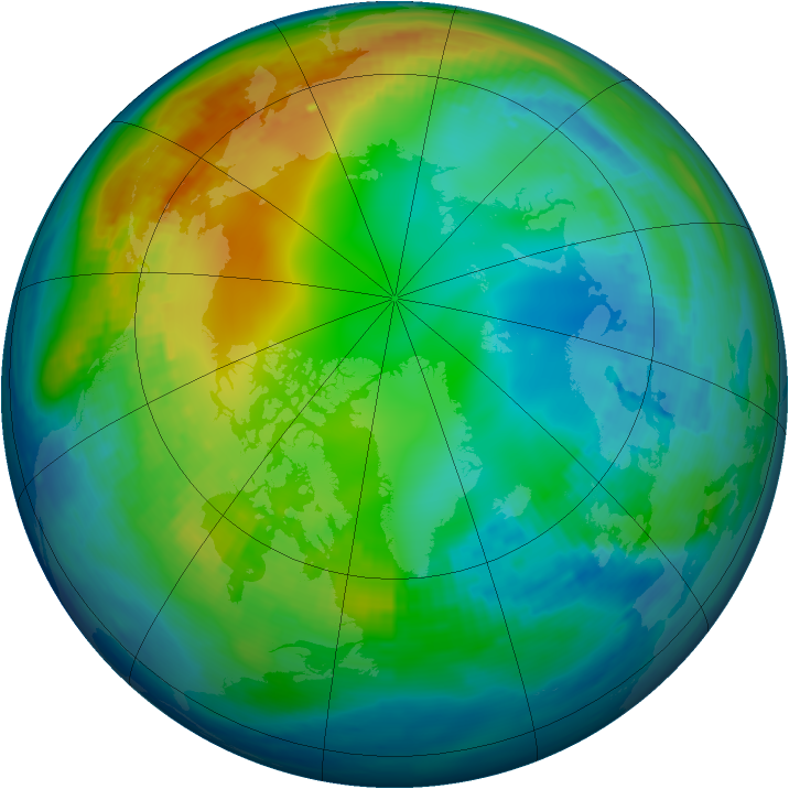Arctic ozone map for 17 November 1984